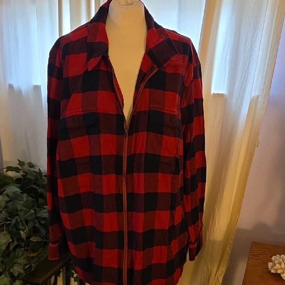 Chaps Red and Black Plaid Shirt